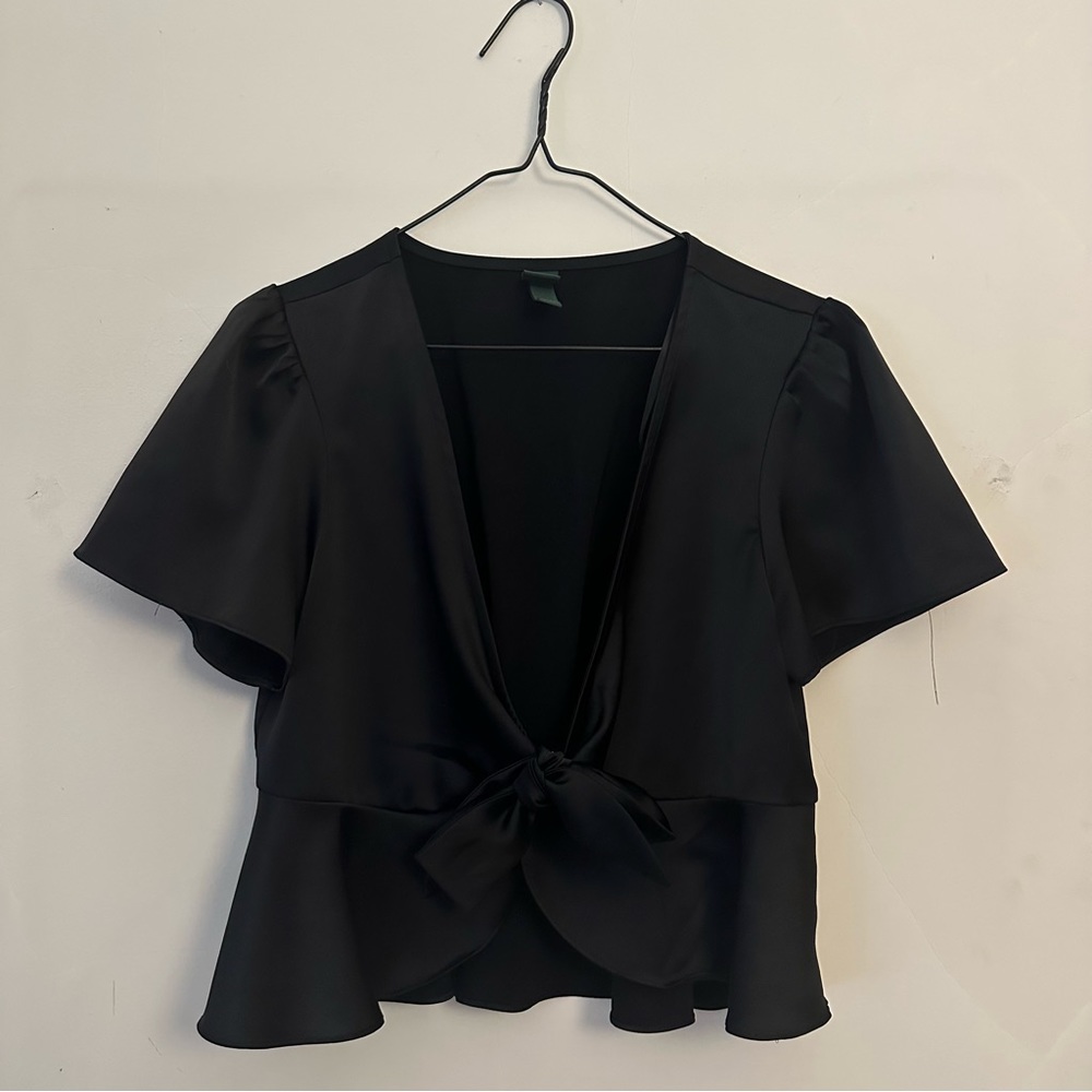 Bow silk shirt